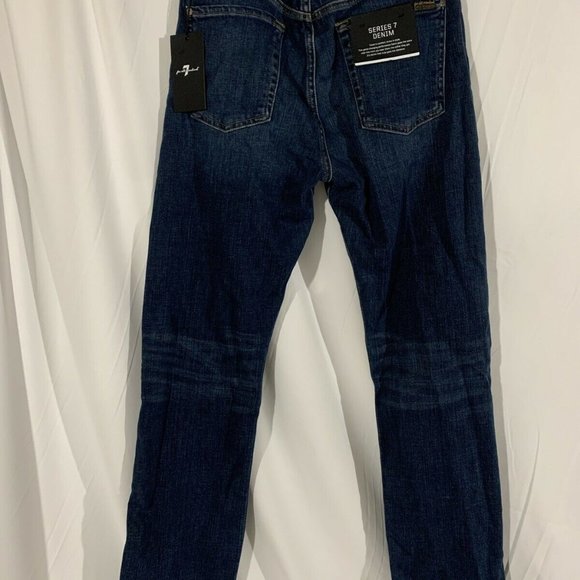 7 For All Mankind Blue Denim Slim Tapered Size 28 - Picture 2 of 5